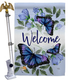 Purple Butterflies - Bugs & Frogs Garden Friends Vertical Impressions Decorative Flags HG104100 Made In USA