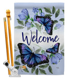 Purple Butterflies - Bugs & Frogs Garden Friends Vertical Impressions Decorative Flags HG104100 Made In USA