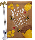 Hello Honey - Bugs & Frogs Garden Friends Vertical Impressions Decorative Flags HG104102 Made In USA