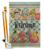 Summer Gnomes - Bugs & Frogs Garden Friends Vertical Impressions Decorative Flags HG104135 Made In USA