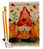 Pumpkins Gnome - Bugs & Frogs Garden Friends Vertical Impressions Decorative Flags HG104143 Made In USA