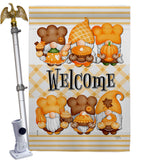 Pumpkin Gnome - Bugs & Frogs Garden Friends Vertical Impressions Decorative Flags HG104154 Made In USA