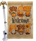 Pumpkin Gnome - Bugs & Frogs Garden Friends Vertical Impressions Decorative Flags HG104154 Made In USA