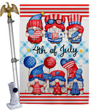 July 4th Gnome - Bugs & Frogs Garden Friends Vertical Impressions Decorative Flags HG104159 Made In USA