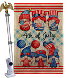 July 4th Gnome - Bugs & Frogs Garden Friends Vertical Impressions Decorative Flags HG104159 Made In USA