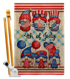 July 4th Gnome - Bugs & Frogs Garden Friends Vertical Impressions Decorative Flags HG104159 Made In USA