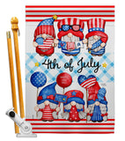 July 4th Gnome - Bugs & Frogs Garden Friends Vertical Impressions Decorative Flags HG104159 Made In USA