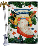 Winter Sock Gnomid - Bugs & Frogs Garden Friends Vertical Impressions Decorative Flags HG104162 Made In USA