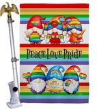 Peace Pride Gnome - Bugs & Frogs Garden Friends Vertical Impressions Decorative Flags HG104165 Made In USA