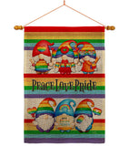 Peace Pride Gnome - Bugs & Frogs Garden Friends Vertical Impressions Decorative Flags HG104165 Made In USA