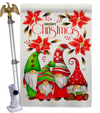 Christmas Gnome Family - Bugs & Frogs Garden Friends Vertical Impressions Decorative Flags HG104166 Made In USA