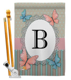 Butterflies B Initial - Bugs & Frogs Garden Friends Vertical Impressions Decorative Flags HG130132 Made In USA