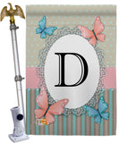 Butterflies D Initial - Bugs & Frogs Garden Friends Vertical Impressions Decorative Flags HG130134 Made In USA