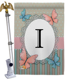 Butterflies I Initial - Bugs & Frogs Garden Friends Vertical Impressions Decorative Flags HG130139 Made In USA