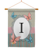 Butterflies I Initial - Bugs & Frogs Garden Friends Vertical Impressions Decorative Flags HG130139 Made In USA