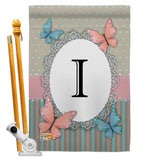 Butterflies I Initial - Bugs & Frogs Garden Friends Vertical Impressions Decorative Flags HG130139 Made In USA