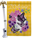 Welcome Butterflies Bouquet - Bugs & Frogs Garden Friends Vertical Impressions Decorative Flags HG137032 Made In USA