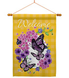 Welcome Butterflies Bouquet - Bugs & Frogs Garden Friends Vertical Impressions Decorative Flags HG137032 Made In USA