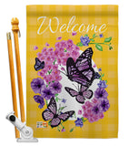 Welcome Butterflies Bouquet - Bugs & Frogs Garden Friends Vertical Impressions Decorative Flags HG137032 Made In USA