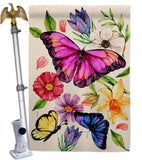 Watercolor Butterflies - Bugs & Frogs Garden Friends Vertical Impressions Decorative Flags HG137596 Made In USA
