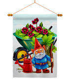 Garden Gnome - Bugs & Frogs Garden Friends Vertical Impressions Decorative Flags HG192457 Made In USA