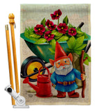 Garden Gnome - Bugs & Frogs Garden Friends Vertical Impressions Decorative Flags HG192457 Made In USA