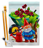 Garden Gnome - Bugs & Frogs Garden Friends Vertical Impressions Decorative Flags HG192457 Made In USA