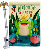 Frog Welcome - Bugs & Frogs Garden Friends Vertical Impressions Decorative Flags HG192582 Made In USA