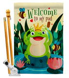 Frog Welcome - Bugs & Frogs Garden Friends Vertical Impressions Decorative Flags HG192582 Made In USA