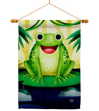 Happy Frog - Bugs & Frogs Garden Friends Vertical Impressions Decorative Flags HG192620 Made In USA