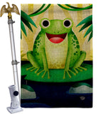 Happy Frog - Bugs & Frogs Garden Friends Vertical Impressions Decorative Flags HG192620 Made In USA