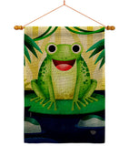 Happy Frog - Bugs & Frogs Garden Friends Vertical Impressions Decorative Flags HG192620 Made In USA