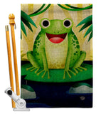 Happy Frog - Bugs & Frogs Garden Friends Vertical Impressions Decorative Flags HG192620 Made In USA