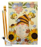 Blooming Gnome - Bugs & Frogs Garden Friends Vertical Impressions Decorative Flags HG192669 Made In USA