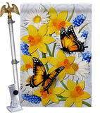 Daffodil & Butterflies - Bugs & Frogs Garden Friends Vertical Impressions Decorative Flags HG192670 Made In USA