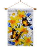 Daffodil & Butterflies - Bugs & Frogs Garden Friends Vertical Impressions Decorative Flags HG192670 Made In USA