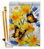 Daffodil & Butterflies - Bugs & Frogs Garden Friends Vertical Impressions Decorative Flags HG192670 Made In USA