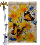 Daffodil & Butterflies - Bugs & Frogs Garden Friends Vertical Impressions Decorative Flags HG192670 Made In USA