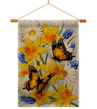 Daffodil & Butterflies - Bugs & Frogs Garden Friends Vertical Impressions Decorative Flags HG192670 Made In USA