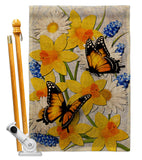 Daffodil & Butterflies - Bugs & Frogs Garden Friends Vertical Impressions Decorative Flags HG192670 Made In USA