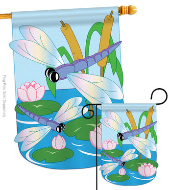 Dragonfly - Bugs & Frogs Garden Friends Vertical Applique Decorative Flags HG104046