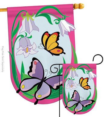 Butterflies - Bugs & Frogs Garden Friends Vertical Applique Decorative Flags HG104048