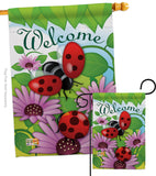 Welcome Ladybug - Bugs & Frogs Garden Friends Vertical Impressions Decorative Flags HG104071 Made In USA