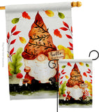 Fall Gnome - Bugs & Frogs Garden Friends Vertical Impressions Decorative Flags HG104142 Made In USA