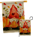 Pumpkins Gnome - Bugs & Frogs Garden Friends Vertical Impressions Decorative Flags HG104143 Made In USA