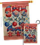 July 4th Gnome - Bugs & Frogs Garden Friends Vertical Impressions Decorative Flags HG104159 Made In USA