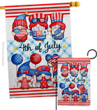 July 4th Gnome - Bugs & Frogs Garden Friends Vertical Impressions Decorative Flags HG104159 Made In USA