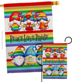 Peace Pride Gnome - Bugs & Frogs Garden Friends Vertical Impressions Decorative Flags HG104165 Made In USA