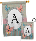 Butterflies A Initial - Bugs & Frogs Garden Friends Vertical Impressions Decorative Flags HG130131 Made In USA