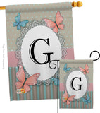 Butterflies G Initial - Bugs & Frogs Garden Friends Vertical Impressions Decorative Flags HG130137 Made In USA